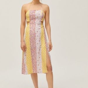 NWT Urban Outfitters Floral Tie-back Halter Dress